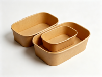 Bols jetables en papier kraft de 25 oz, résistants au micro-ondes et au congélateur, avec couvercle, pour soupes, salades, desserts, glaces et yaourts.
