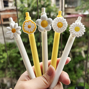 Bolígrafo de Gel Blanco Daisy de 0.5 mm, Herramienta de Escritura de Plástico para Oficina y Escuela, Cierre de Presión - Product Image 1
