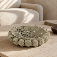 Plateau en céramique texturée en forme de gland, bol décoratif neutre pour table basse, décoration intérieure