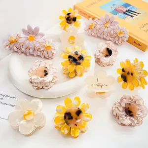 Wholesale Hot Selling Mini Retro France fashion acetic flower bangs clip grab hair accessories hair claw clips for women girls