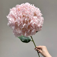 Hydrangea artificiel extra-large à bords roulés, 216 pétales, fleur en soie, style sucette, en forme de bloc, matériel floral pour mariage