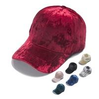 Aangepaste Hoge Kwaliteit Vintage Blank Plain 6 Panel Fluwelen Gebogen Rand Sport Baseball Caps Vader Hoeden Met 3D Borduren Logo gorras