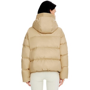 Chaqueta Acolchada Marrón de Invierno para Mujer, Talla Grande, Logotipo Personalizado, Venta al por Mayor, Ropa Exterior Informal Tejida, Abrigo Acolchado para Mujer - Product Image 3