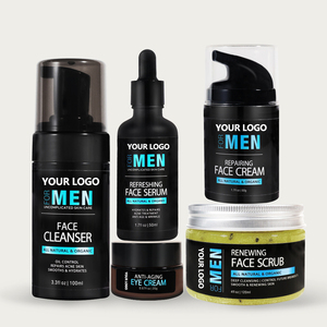 Marque privée hommes soins de la peau visage <span class=keywords><strong>Anti</strong></span>-âge nettoyant Facial sérum hydratant yeux crème gommage ensemble de soins de la peau - Product Image 1