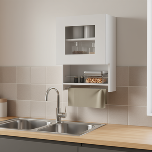 Armoire murale de cuisine Ithaca blanche 18-23,9 pouces avec porte-serviettes et porte-épices intégrés, design moderne et minimaliste - Product Image 2