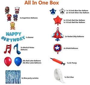 Ballons de fête de super-héros <span class=keywords><strong>Avengers</strong></span> de dessins animés américains Spiderman Globos Décorations de fête d'<span class=keywords><strong>anniversaire</strong></span> Fournitures Kit Hommes Garçons Enfants K0033 - Product Image 4