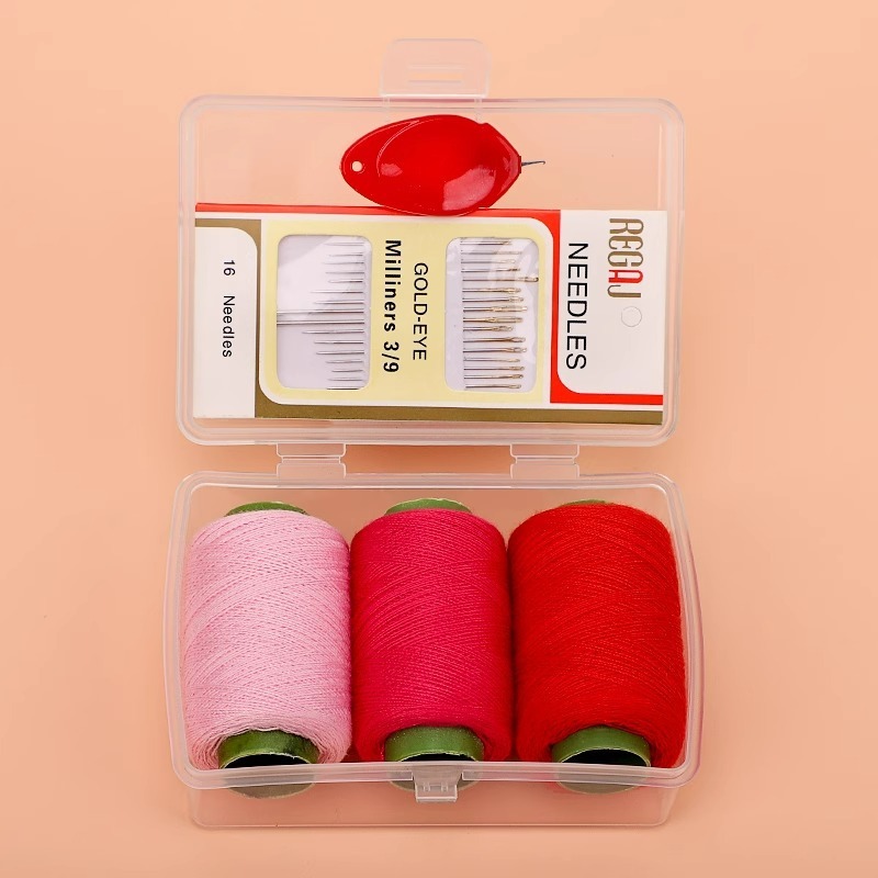 Red three-color thread [Box included]