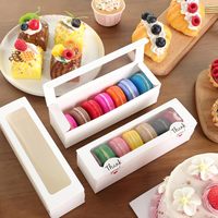 Boîtes à macarons pour emballer des bonbons et des friandises à la fraise avec décorations autocollantes pour offrir en cadeau et pour les fêtes