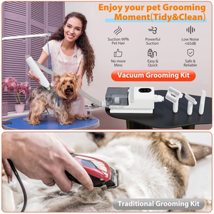 Kit de toilettage pour animaux de compagnie WINNOX 1100W sans fil aspirateur et outil aspirateur et soufflage de poils d'animaux pour couper le brossage et le séchage des poils d'animaux - Product Image 6