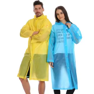 Yizhi - Capa de chuva de plástico para homens e mulheres, capa de chuva de plástico fosco impermeável para adultos, poncho, para uso em dias chuvosos, atacado