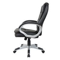 Chaise de Bureau de Direction Électrique Pivotante Classique Noire en PU, Économique et Inclinable