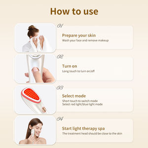 Dispositivo de belleza <span class=keywords><strong>facial</strong></span> infrarrojo para uso doméstico, 3 luces LED, terapia de fotografía, vibración de calor, masajeador <span class=keywords><strong>Facial</strong></span> - Product Image 6