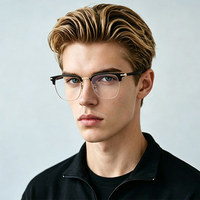 Gafas Metálicas Comerciales Delgadas de Media Montura, Montura de Gafas TR Metálicas Multicolor