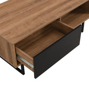 Mesa de Centro Moderna y Casual de Primera Calidad con Superficie Lineal de Madera y Estructura Metálica, Ligera y Fácil de Montar, Mueble para el Hogar - Product Image 3