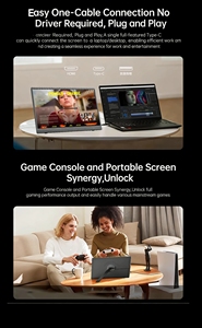 Pantalla expandible ultrafina HD de 15.6 pulgadas, computadora 2 en 1 para oficina, negocios y entretenimiento. - Product Image 4