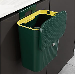 Poubelle sous comptoir, petite poubelle gain <span class=keywords><strong>de</strong></span> place pour armoire <span class=keywords><strong>de</strong></span> cuisine, <span class=keywords><strong>salle</strong></span> <span class=keywords><strong>de</strong></span> <span class=keywords><strong>bain</strong></span> ou bureau, avec double couvercle pour un ouverture facile - Product Image 1