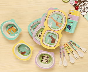 En gros Biodégradable <span class=keywords><strong>écologique</strong></span> pour enfants en fibre de <span class=keywords><strong>bambou</strong></span> <span class=keywords><strong>vaisselle</strong></span>, assiettes de <span class=keywords><strong>vaisselle</strong></span> ensembles pour enfants - Product Image 6