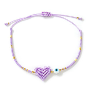 Braccialetti dell'Amicizia Regolabili Go2boho con Cuore e Occhio del Diavolo, Gioielli Artigianali in Macramè Intrecciato per Donne e Ragazze - Product Image 6