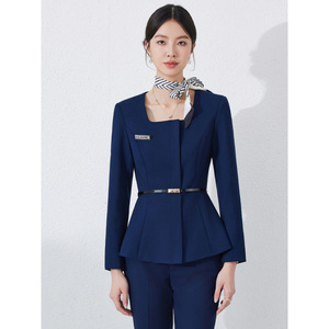 Women's Black Suit Set Full Sleeve Formal Anti-Wrinkle Spring Work Uniform - Product Image 4