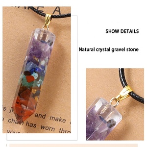 Fashion Necklace Gift Natural Crystal Quartz Party Gift 7 <strong>Chakra</strong> Crystal Gravel <strong>Stone</strong> Necklaces Pendant - Product Image 4