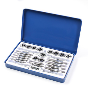 Juego de Machos y Terrajas Marca Nanren, 24 Piezas, en Caja Metálica, Herramientas Manuales para Roscado de Piezas Metálicas - Product Image 1