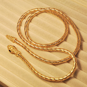 Chaîne de taille serpentine européenne et américaine alliage de diamant serpentine collier <span class=keywords><strong>AliExpress</strong></span> chaîne de clavicule <span class=keywords><strong>bijoux</strong></span> en gros - Product Image 4