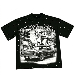Camiseta Premium Vintage Oversize con Estampado Gráfico '<span class=keywords><strong>Love</strong></span> Over <span class=keywords><strong>Hate</strong></span>', Tejido Pesado de 220 g/m², Lavado Ácido, Corte Holgado, Estilo Urbano - Product Image 1