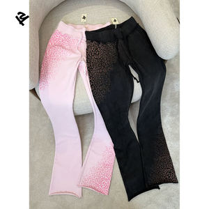 Ensemble de vêtements de détente personnalisés pour femmes, imprimé à pois, vêtements de mode, survêtement, sweat à capuche à double fermeture éclair et pantalon évasé - Product Image 4