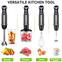 Mixeur plongeant 800W avec hachoir à viande électrique, ensemble 3-en-1, technologie à faible bruit pour une cuisine et un service de bar silencieux