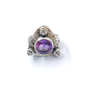 Anillo de Amatista, Plata de Ley 925, Anillo de Piedra Preciosa, Amatista, Colección Hecha a Mano, Anillos Finos, Joyería de Plata, Precio al por Mayor - Product Image 1