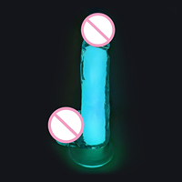 Kovida Wholesale g Spot a Spot Massage Fluorescence Lesbian Dual Transparent Dildo Glow in the Dark