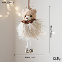 Adorables petits ours en peluche de Noël, mini ours en peluche pour décorations de Noël, ornements pour arbre de Noël
