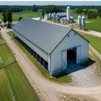 Bâtiment Agricole en Acier Préfabriqué Personnalisé, Étable pour Bétail, Ferme Laitière, Hangar à Bétail, Poulailler, Entrepôt, Garage, Hangar Agricole