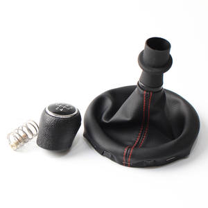 ฝาครอบหัวเกียร์โฟล์คสวาเก้น ที 5 หนัง PU สไตล์สปอร์ต 5 6 สปีด เกียร์ธรรมดา เย็บด้ายสีแดง - Product Image 2