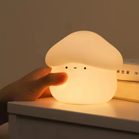 Lampe en silicone en forme de champignon portable avec charge USB, capteur tactile doux, matériau non toxique, lumière de nuit apaisante pour le sommeil des nourrissons