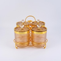 Ensemble de 4 boîtes hermétiques en PVC de luxe léger de 500 ml avec support en acier au carbone, pots de rangement anti-humidité pour produits secs, thé, cuisine domestique