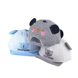 Готовые шапочка для новорожденного ребенка медвежьими ушками, повседневное Хлопковое платье, детские шапки для маленьких мальчиков и девочек, с ушками и изображением шапки бини шапки