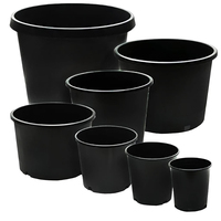 Bac de culture en plastique noir, Pot rond et carré de 2 / 3 gallons, vente en gros, pour plantes en serre et graines