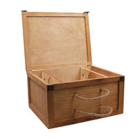 Boîte à vin en bois de pin vintage personnalisée pour 6 bouteilles, avec couvercle rabattable, poignée en corde de chanvre, fermoir métallique, caisse à vin en bois pour le stockage du vin et les cadeaux