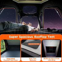 Carpa de Techo para Auto SOAR SS01, Apertura Hidráulica Rápida de Fábrica, Diseño Triangular Tipo Concha, Carcasa Rígida Ultraligera de ABS, Resistente al Viento, para 3-4 Personas
