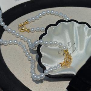 Collar de Plata de Ley S925, Estilo Vintage Francés, Elegante, con Colgantes Brillantes Personalizados, Dijes Finos en Contraste - Product Image 5