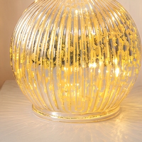 Globo de Vidrio de Mercurio Navideño D12CM/15CM con Luz LED, Lámpara Decorativa de Mesa, Decoración Navideña para el Hogar
