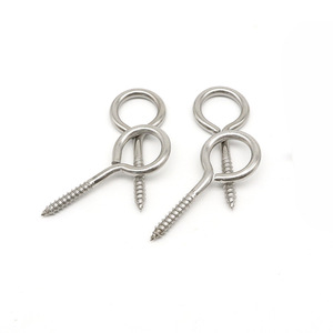 Wizards Metal Eye Slip Hook Self Tapping <b>Screws</b> 304 Stainless Steel <b>M3</b> M4 M5 M6 M8 Industrial Use Polished Finish - Product Image 1