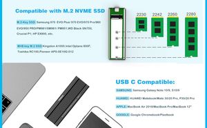 FIDECO Hộp Đựng Ổ Cứng Gắn Ngoài Ssd Nvme M.2 Ngff <span class=keywords><strong>Pcie</strong></span> M.2 Nvme <span class=keywords><strong>Sata</strong></span> Sang Usb C 3.1 Hộp Đựng Ổ Ssd Nvme - Product Image 5