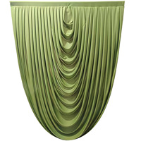 Voilage semi-circulaire pour arche de mariage, rideau en velours de soie laiteuse à bord ondulé pour décoration de fond photo de banquets et fêtes