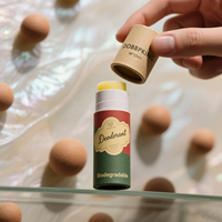 Tube de baume à lèvres biodégradable contenant déodorant rechargeable zéro déchet cosmétique papier Kraft emballage push-up pour les marques de beauté