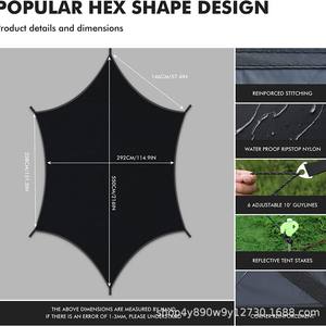 ผ้าใบกันน้ำสำหรับตั้งแคมป์ Woqi ขนาด 545x290 ซม. ทำจากผ้า Oxford กันน้ำ รูปทรงสี่เหลี่ยม พร้อมห่วงร้อยและสมอบกสำหรับใช้งานกลางแจ้ง - Product Image 3