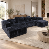 Canapé modulaire en U surdimensionné QINUO, 4 places, assise profonde, chaise longue, gain de place, idéal pour hôtel