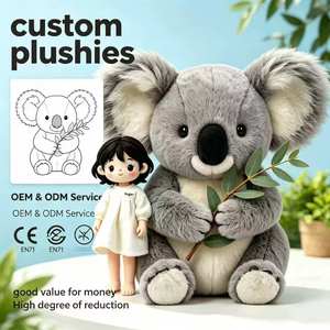 Peluche Koala Personnalisée en Gros, Tenant une Feuille, Jouet en Peluche Doux, Peluche Animale Australienne OEM - Product Image 1