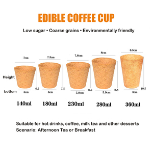Edible Coffee Cup Caliber 180ML Environmentally Friendly Coffee Milk Tea <strong>Dessert</strong> Suitable for Hot and Cold Edible Biscuit Cup - Product Image 6